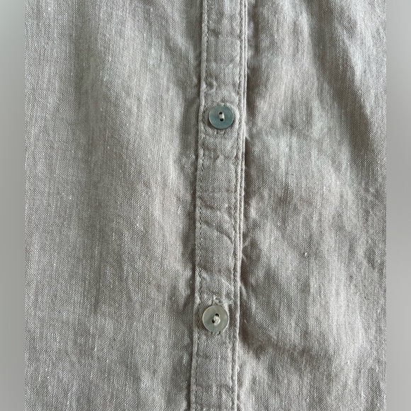 Tahari 100% Linen Women’s Mother of Pearl Button Down sleeveless tunic top Sz M - Picture 6 of 8